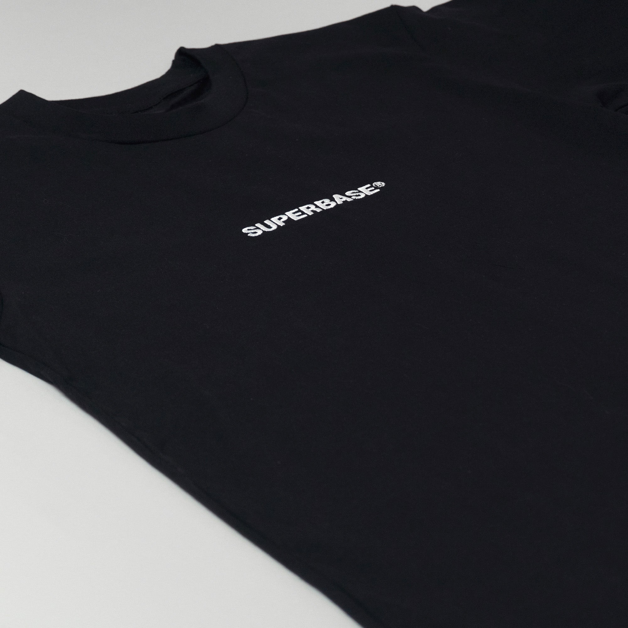 Superbase Embroidered Thicc Knit Tee (Black)